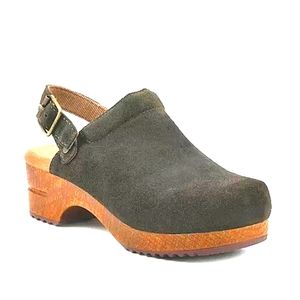 WHITE MOUNTAIN Suede Buckle Slingback Being Slide Slip-On Clog Mule EUC